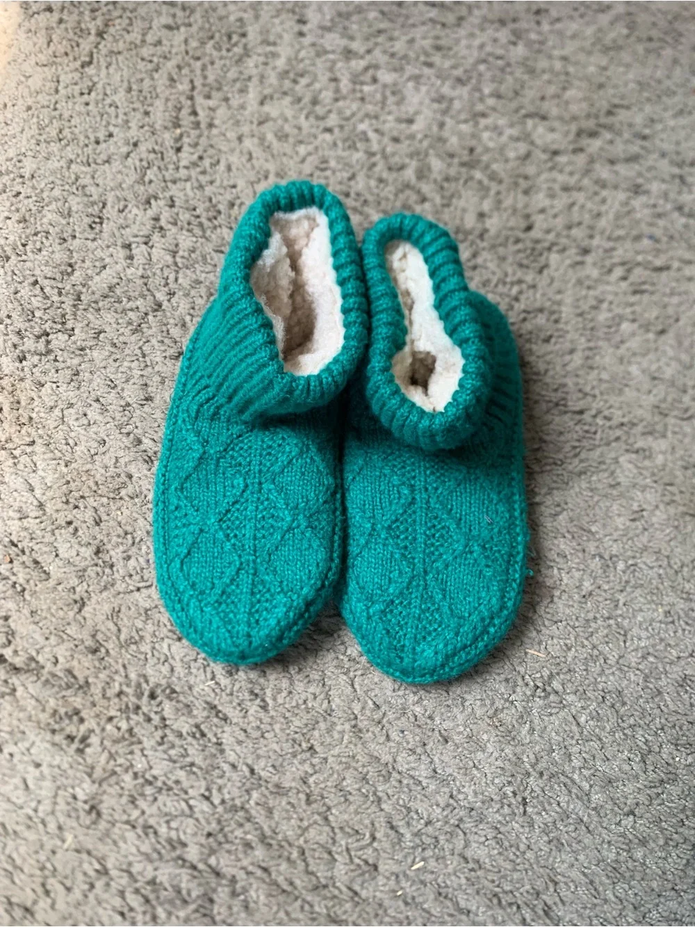 Bombas Teal Knit Sherpa-Lined Kids Slippers